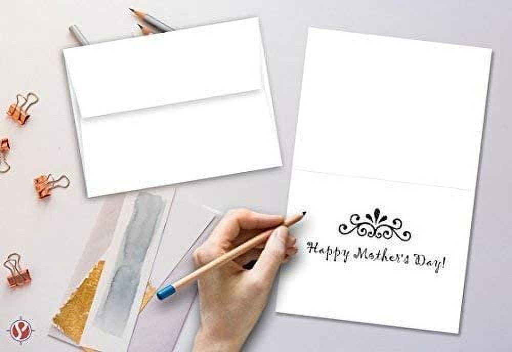 Greeting Cards Set – 4.25 x 5.5" Blank White Cardstock and Envelopes Perfect for Business, Invitations, Bridal Shower, Birthday, Interoffice, Holiday Cards, Weddings and All Occasion – Bulk Set of 30