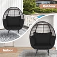 thumbnail image 4 of Pemberly Row Patio Oversized Wicker Egg Chair Lounge Basket 4 Cushion Black, 4 of 8