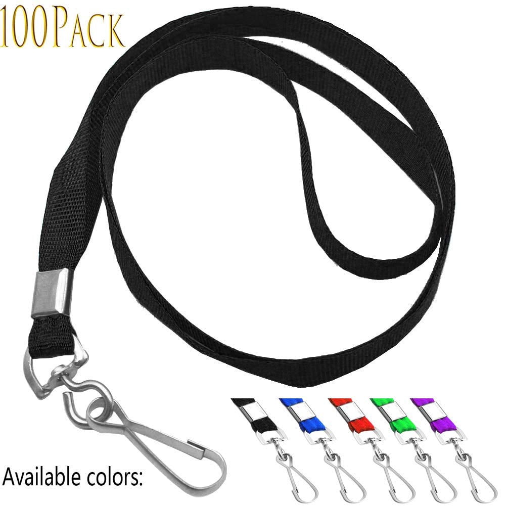 Lanyards 100 Lanyard For Id Badges Flat With Badge Clip J-hook