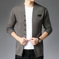 thumbnail image 2 of Vedolay Sweaters for Men Long Sleeve Open Front Sweaters Knit with Pockets 2023 Grey,4XL, 2 of 5