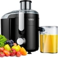 thumbnail image 1 of Juicer Machine, Electric Centrifugal Juicer with Titanium Enhanced Cut Disc, Dual Speeds with 2.5" Feed Chute, for Fruits and Veggies, Anti-Drip, Includes Cleaning Brush, BPA-Free Black, 1 of 5