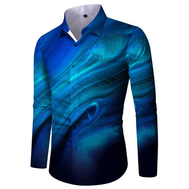 Camisas florales con personalidad 3D a la moda para hombres, camisas de manga larga con solapa estampadas, ropa informal vintage ajustada para mujeres