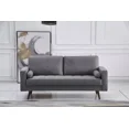 thumbnail image 6 of Classic Living Room 3-Piece Sofa Set with Cylindrical Pillows, Linen Upholstered Sofa Couch Set, Light Gray, 6 of 7