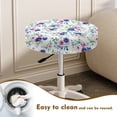 thumbnail image 4 of ZIATUBLE Rose Chair Seat Cushion Slipcover Universal Round Stool Covers Set of 2 Foldable Slipcover for Circle Chair Stools 13"-15" Stretchy Circle Chair Dust Covers Protector, 4 of 6
