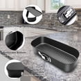 thumbnail image 5 of Square Springform Cake Baking Pans: Non-Stick Cheesecake/Tiramisu Pan with Removable Bottom, Quick Release Latch Bakeware Leakproof Bread Loaf Pan, 12.2" x 4.33" x 2.7", 5 of 7