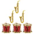 thumbnail image 2 of KAKOWELY 3 juegos de mini instrumentos musicales, mini tambores, saxofón en miniatura, accesorio fotográfico para casa de muñecas, 2 of 5