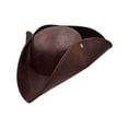 thumbnail image 2 of Sombrero con forma de tricornio pirata Nicky Bigs Novelties, marrón envejecido, 2 of 6