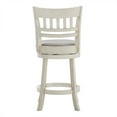 thumbnail image 2 of Weston Home Shapel Lattice Back 24"H Swivel Counter Height Stool, Antique White Finish, Grey Linen, 2 of 7