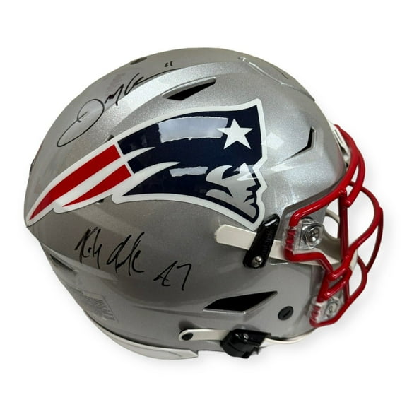Tom Brady, Julian Edelman  Rob Gronkowski Patriots Autographed Flex Helmet Fanatics