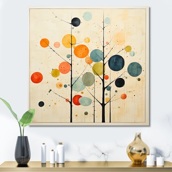 Designart "Minimalist Masterpiece in Beige Mid Century" Abstract Collages Canvas Print