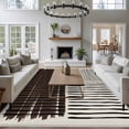 thumbnail image 3 of Large Area Rugs for Living Room Bedroom, Black Striped 6'x9' Rug Washable Carpet Runner Indoor Outdoor, Farmhouse Stripes Modern Abstract Art Non Slip Floor Mats Rug for Kitchen, Playroom, 3 of 8