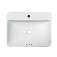 thumbnail image 2 of WinZo WZ6123 Drop-in Bathroom Sink, 23" Rectangle Semi-recessed Ceramic Vanity Vessel Basin White, 2 of 7