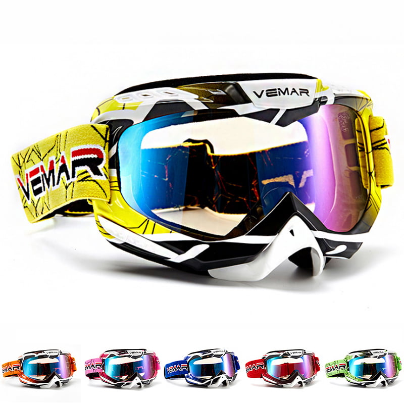 Polarized Sport Motorcycle Motocross Goggles ATV Racing Goggles Dirt Bike Tactical Riding Motorbike Goggle Glasses Blue Bendable Windproof Dustproof Scratch Resistant Protective Safety Glasses VEMAR