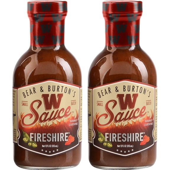 Bear and Burton's W Sauce   Fireshire, Two Pack Fireshire and Original W Sauce | Distinctive Spicy Worcestershire Sauce Blend | Perfect for Steaks, Dressings & Marinades | 12 Oz