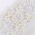 thumbnail image 3 of 1 Boîte Perles Rondes Blanches Perles en Vrac Perles Imitation Perles pour Bracelet Boucle d'Oreille, 3 of 9