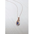 thumbnail image 3 of Silver & Stone Jewels Stunning 14K Rose Gold Finish Oval Cut Blue Cubic Zirconia Love Heart Shape Pendant, 3 of 4