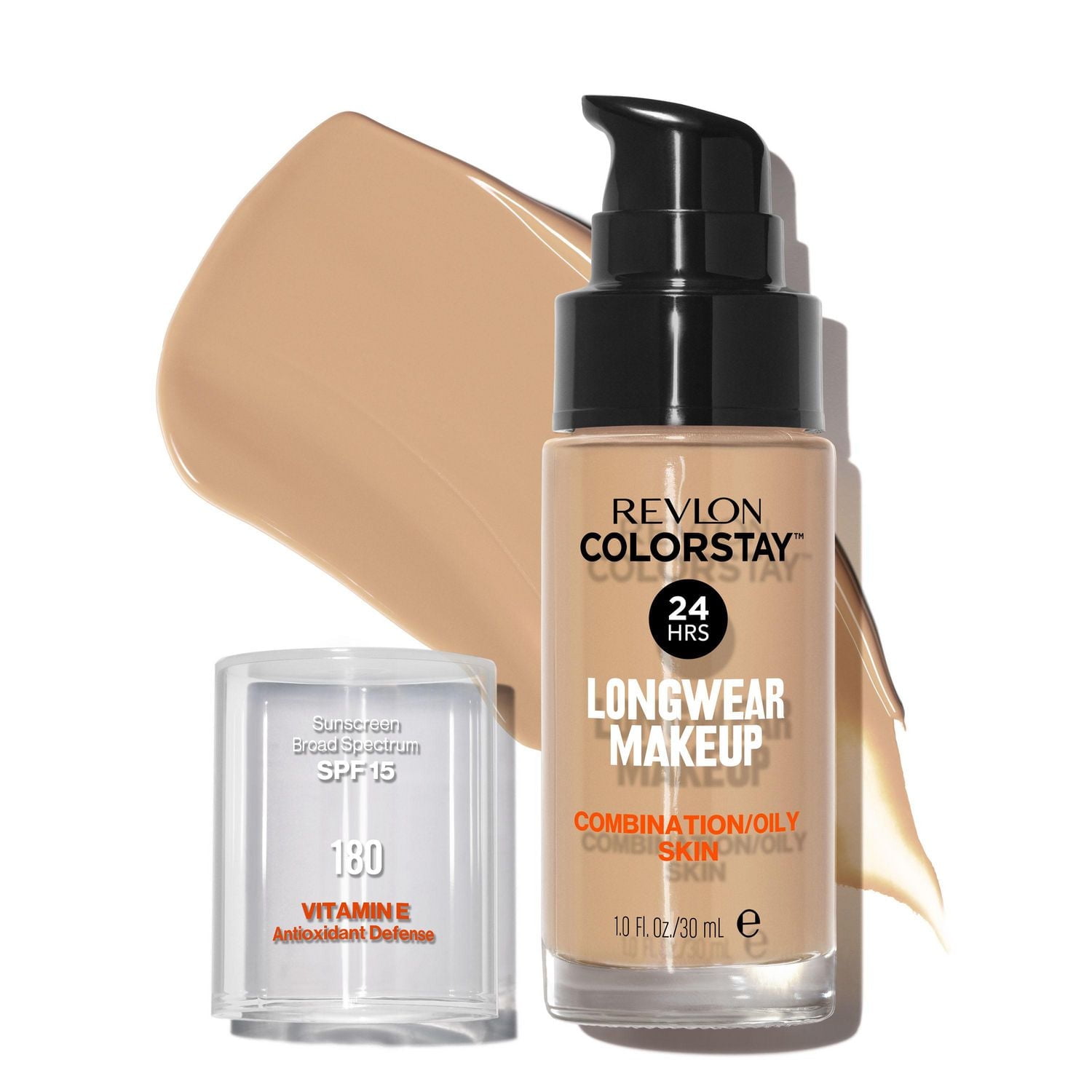 Fond de teint longue tenue Revlon Colorstay™ pour peaux mixtes à grasses, 30 ml Couvrance mi-mate FPS 15