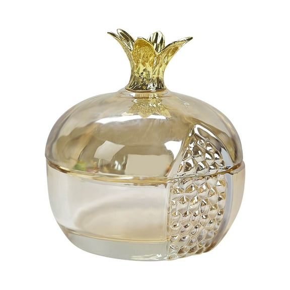 Elegant Glass Soap Dispenser with Pomegranate Design - 12oz Decorative Liquid Container for Bathroom, Kitchen, and Home Decor