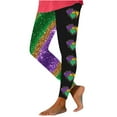 thumbnail image 2 of Goodeals Clearance Sales,High Waist Yoga Pants Buttery Soft Tummy Control Leggings Womens Mardi Gras Leggings Tummy Control Stretchy Graphic Yoga Pants(Multicolor,XL), 2 of 4
