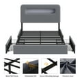 thumbnail image 3 of Homfa Full Size Linen Upholstered Bed with LED Lights & 2 Drawers， Storage Headboard Platform Bed Frame with USB Ports & Outlets, Gray, 3 of 8
