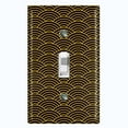 thumbnail image 1 of Metal Light Switch Plate Cover Japanese Sea Wave Pattern Black Wallpaper WAL019, 1 of 13
