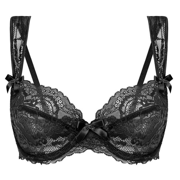 Women's Demi Lace Bra Unpadded Underwire Bra Sheer Sexy Bras