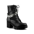 thumbnail image 1 of BLISSFUL STEP Bottines de Combat à Talon Bloc à Chaîne Plateforme pour Femmes Noir 8, 1 of 8
