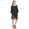thumbnail image 3 of White Mark Women's Sheer Crochet Fringe Cover-Up, 3 of 5