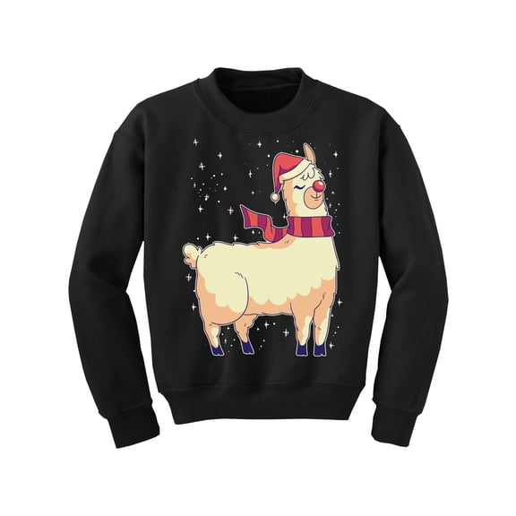 Christmas Llama Kids Sweater Xmas Sweatshirt for Children Girls Boys Happy Holidays New Year Gifts