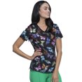 thumbnail image 3 of Cherokee Infinity Women Scrubs Top, Mock Wrap, CK608, XS, Butterfly Prism, 3 of 7