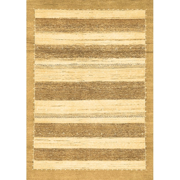 Ahgly Company Indoor Rectangle Solid Brown Modern Area Rugs, 2' x 5'
