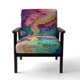 thumbnail image 4 of Designart "Multicolor Swirly Clouds II" Upholstered Modern & Contemporary Accent Chair and Modern & Contemporary Arm Chair - Multiple Color & Pattern, 4 of 7