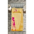 thumbnail image 3 of Ambesonne Teen Room Quilted Bedspread Set 2 Pcs, Pink Girl Dog Eiffel, Twin Size, Apricot and Hot Pink, 3 of 3