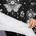 thumbnail image 3 of Oversized Wearable Blanket Hoodie,Black White Gothic Butterfly Sun Moon Flower Pattern Sherpa Blanket Hoodie with Super Pockets,Super Warm Fuzzy Pullover for Women & Men, 3 of 6