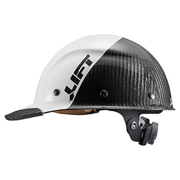 LIFT Safety DAX Fifty 50 Casquette en Fibre de Carbone Style Hardhat Conforme ANSI Suspension Améliorée 6 Points Couronne Triple Renforcée, Classe C (Blanc - Fibre de Carbone)