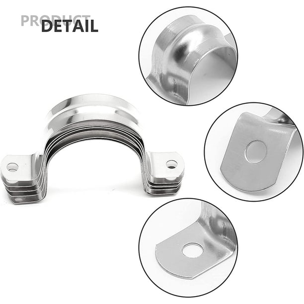 Abrazaderas En U De 8 Mm Con Tornillos - Pack De 25 Piezas - Para Tubos, Cables Y Mangueras
