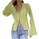 thumbnail image 2 of Cárdigan de mujer para primavera y verano, cuello redondo, manga larga, malla transparente, lentejuelas decorativas, camiseta, blusa para mujer, 2 of 9