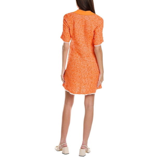 orange tweed dress Wooflink Tweed Dress for Mom