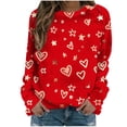 thumbnail image 2 of RKSTN Blouses pour Femmes, Chandail en Molleton Imprimé de la Saint-Valentin, Épaule à Manches Longues, Col Rond, Blouses Habillées Décontractées, 2 of 4