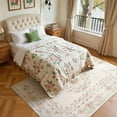 thumbnail image 2 of Lahome Washable 8'x10' Area Rug, Beige Floral Bow Print Rugs for Living Room, Non-Slip Ultra-Thin Soft Boho Neutral Carpet for Bedroom Kids Nursery Dorm, Large Mat, Beige, 2 of 8