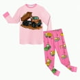 thumbnail image 5 of HCNTES Children's Thermal Underwear Set Drop Shoulder Top Pullover and Soft Pants All-Weather Clothes Loungewear Pajamas Outfit Set for Kids(Pink,2-3 Years), 5 of 5