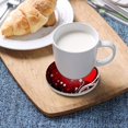 thumbnail image 5 of Valentine Red Heart Coaster, Drinks Round Absorbent Stone Set with Ceramic Stone and Cork Base, Tabletop Protection Mats and Cups Place for 4PCS Home Decor, 5 of 6