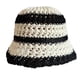 thumbnail image 1 of Sombrero de pescador de paja de verano con circunferencia de la cabeza de 56-58 cm, sombrero de lavabo para mujer, sombrero de protección solar hueco y transpirable, 1 of 5
