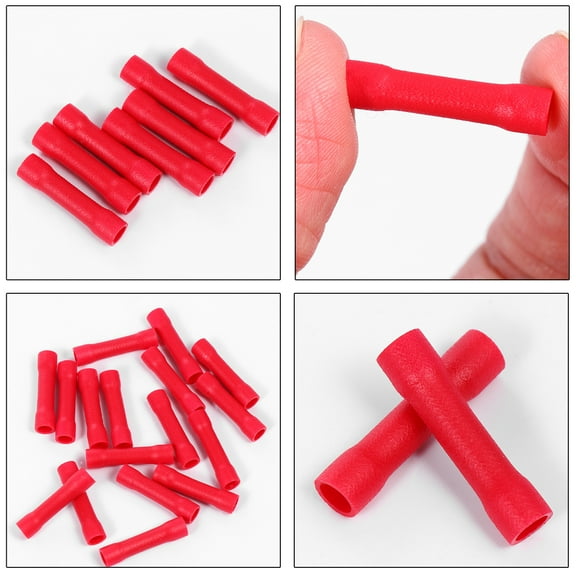 Zehuanyu 100pcs 22-16AWG Wire Terminal Splice Butt Crimp Connectors Wire Terminal