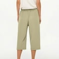 thumbnail image 4 of Olyvenn Straight Leg Pants for Women Solid Quick Dry Comfy Fit Stretch Active Capri Pant Casual Lightweight Wide Leg Capris Khaki L, 4 of 7