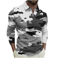 thumbnail image 2 of Blusa y camisa de manga larga con cuello vuelto para hombre, jersey de solapa con cremallera y manga larga, blusa informal estampada para San Valentín, poliéster para hombre, 2 of 5