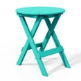 thumbnail image 4 of WestinTrends Malibu HDPE Outdoor 24.5 Inch Round Portable Folding Patio Dining Table, Turquoise, 4 of 16