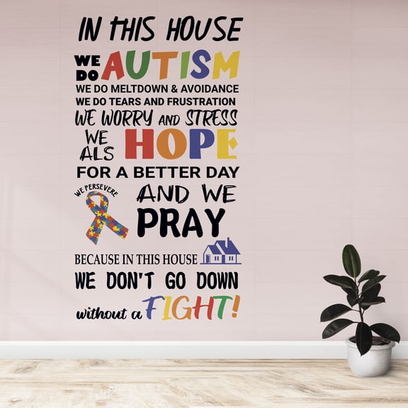 DS Inspirational Decals Create An Advocacy Message To Fight Autism Vinyl Wall Decal Quotes - 20" x 34" Removable Living Room Bedroom Decorative Colorful Stickers Design Home Art Adhesive Decoration