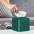 thumbnail image 6 of Fuzoiu Teal Marble Print Tissue Box Cover Holder, Square Leather Tissue Box,PU Leather Decorative Organizer for Tabletop, Bathroom, Car, Office, 6 of 7