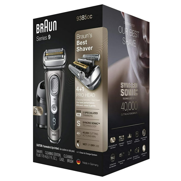 Braun Electric Razor for Men, Series 9385cc, Electric Shaver, Precision Trimmer, Rechargeable, Cordless, Wet & Dry Foil Shaver, & Charge Station and Leather Travel Case - Walmart.com